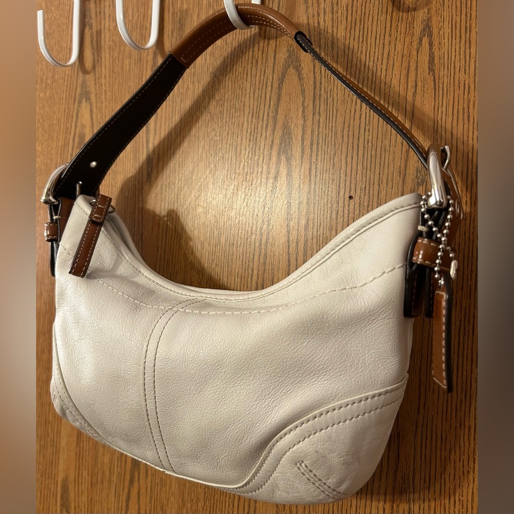 Coach Mini Ivory Soho Leather Shoulder Bag - Picture 2 of 11